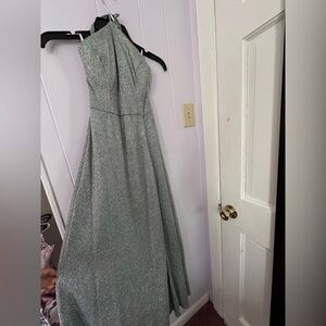 Darling One Shoulder Silver Dress